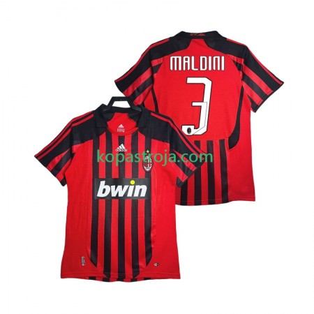 Billiga Fotbollströjor AC Milan MALDINI 3 2007 2008 Retro Hemma tröja Kortärmad